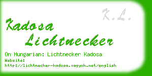 kadosa lichtnecker business card